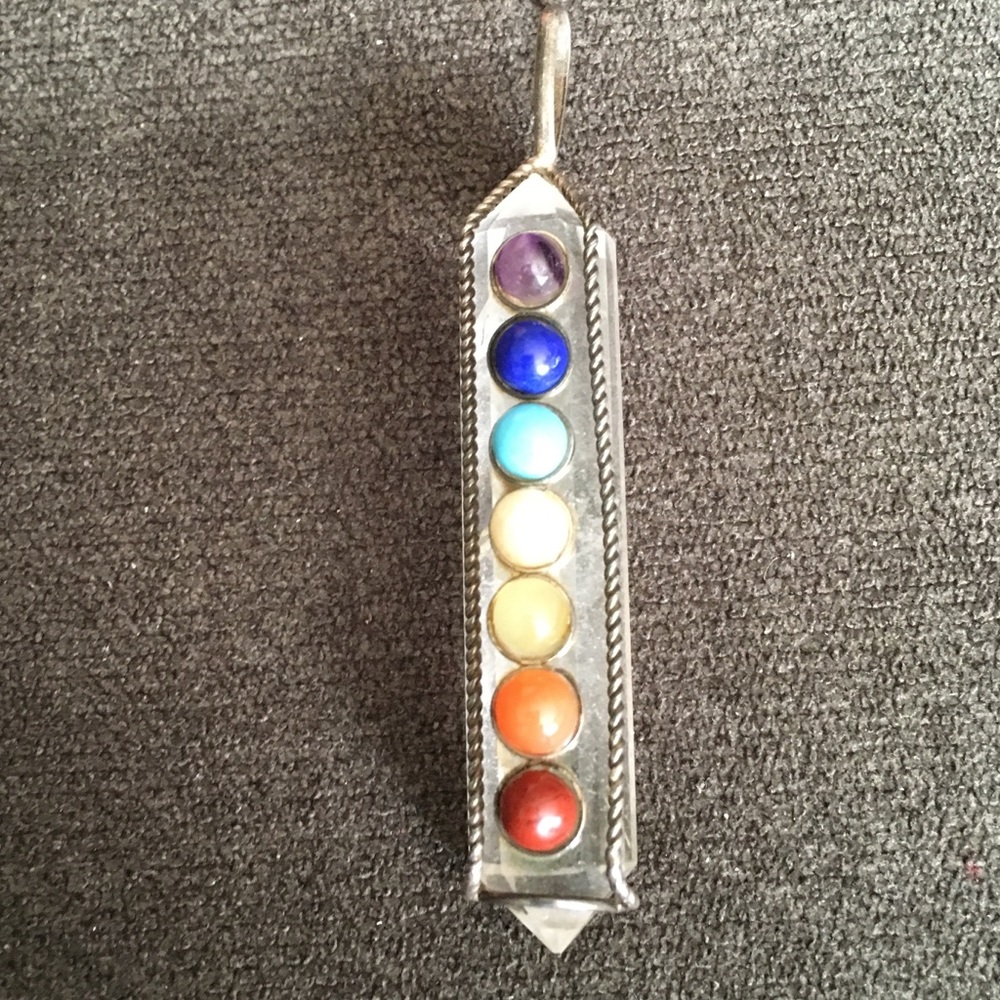 Clear quartz Chakra pendant